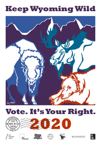 Wyoming Get Out The Vote Poster by Amy Rattner